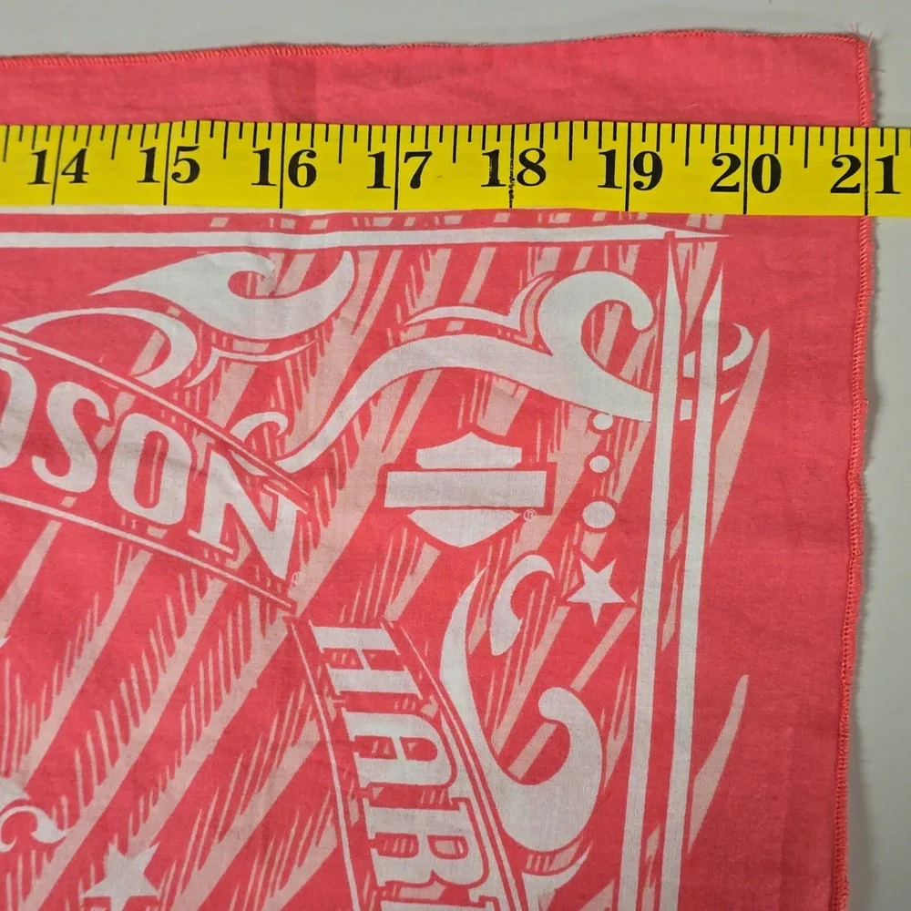 Harley-Davidson Pink / Coral Bandana with White Design - Picture 6 of 8